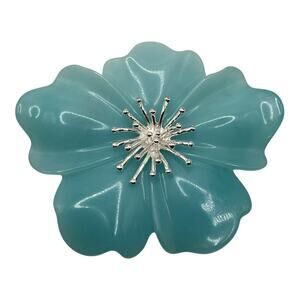 Carolee Vintage Large Blue Blooming FLOWER BROOCH Pin Signed Costume Jewelry
